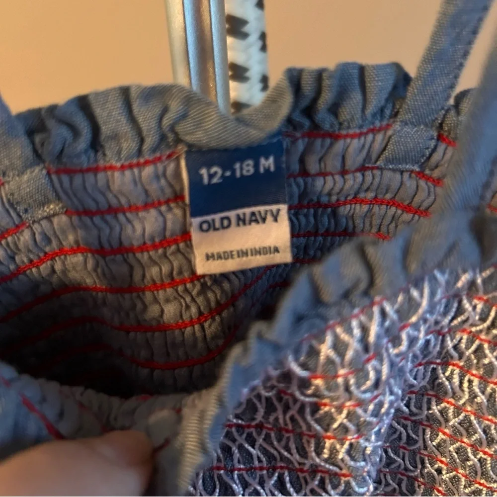 Old‎ Navy Denim Bubble with Red Stitching-Baby girls 12-18m